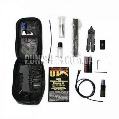 Otis Military Improved Weapons Cleaning Kit (IWCK) with multitool Gerber, Black, 9mm, 7.62mm, .45, 5.56, Cleaning kit
