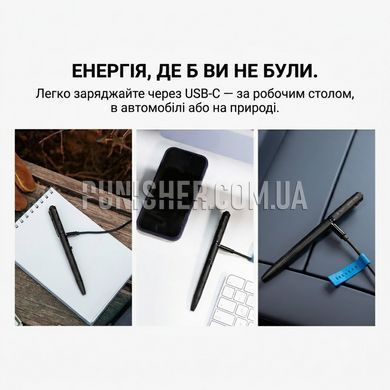 Тактична ручка-ліхтарик Olight O'Pen 3 120 Lumens із зеленим лазерним вказівником, Чорний, Ручка