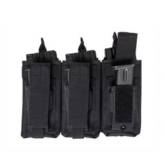 Rothco MOLLE Triple Kangaroo Rifle and Pistol Mag Pouch, Black, 3, Molle, AK-47, M16, Glock, Beretta, ПМ, For plate carrier, 7.62mm, .223, 5.56, Cordura