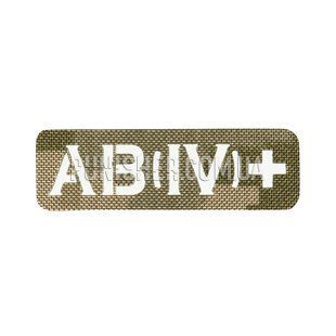 Нашивка M-Tac Группа Крови AB (IV)+ Сквозная Laser Cut 25x80, ММ14, (IV), Cordura, Нет