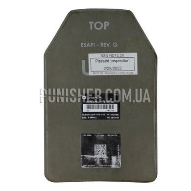 Керамічна бронепластина ESAPI REV.G - X-Small 1шт, Olive, Бронепластини, 6, X-Small, Кераміка, NIJ IV