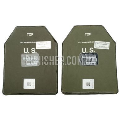 Керамічні бронепластини ESAPI 7.62mm APM2 - Medium, Olive, Бронепластини, 6, Medium, Кераміка, NIJ IV
