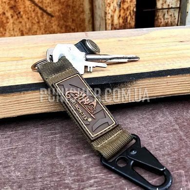 Helikon-Tex Snap Hook Keychain With Logo, Coyote Brown, Steel