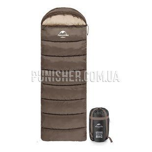 Спальник з капюшоном Naturehike U250S NH20MSD07 0&deg;C, лівий, Коричневий, Спальний мішок