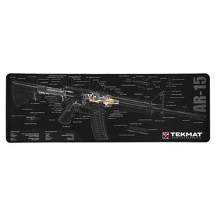 Килимок для чистки зброї TekMat 30 см х 91 см з кресленням AR-15 3D, Чорний