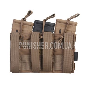 Emerson Modular Triple Open Top Magazine Pouch, Coyote Brown, Molle, AR15, M4, M16, HK416, For plate carrier, .223, 5.56, Cordura 500D