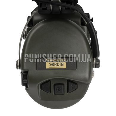MSA Sordin Supreme Pro-X Hear2 Hearing Protection Headset, Olive, Active, 19