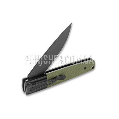 Ніж складаний Ganzo G721B чорний клинок, Olive, Ніж, Складаний, Гладкий