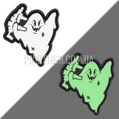 Dead Souls Group Ghost Retro-reflecting Patch, White, PVC