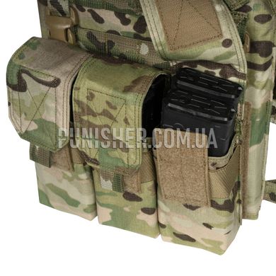 WAS RPC DFP M4 Recon Plate Carrier Combo with Detachable Triple 5.56 M4 Covered Mag Panel, Multicam, Medium, Plate Carrier