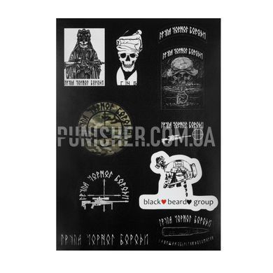 Стікерпак Black Beard Group № 1, Чорний, Стікери