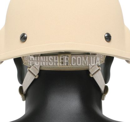 Ops-Core HEAD-LOC 4-Point H-Nape Chinstrap, Tan, Harness system