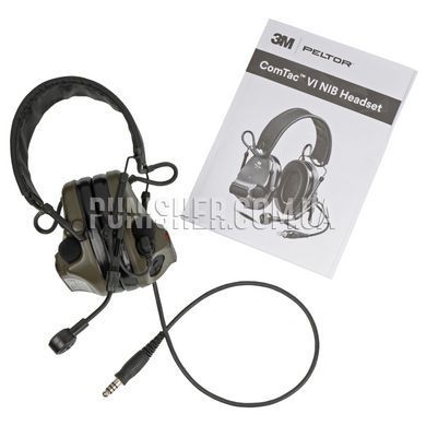 Активна гарнітура 3M Peltor ComTac VI PELTOR, Olive, С оголовьем, 20, PELTOR J11, Comtac VI, 2xAAA, Single