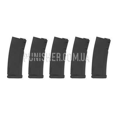 Комплект 5 страйкбольных магазинов Specna Arms S-Mag Mid-Cap на 125 шаров, Черный, Механический, M4/M16/AR-15/SCAR-L, Пластик