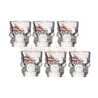 Gun and Fun Skull-glasses with a bullet Set, Clear, Посуда из стекла