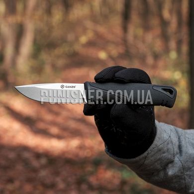 Нож Ganzo G807, Черный, Нож, С фиксированным лезвием, Гладкая