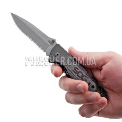 Складной нож SOG Escape Folding Knife, Черный, Нож, Складной, Полусеррейтор