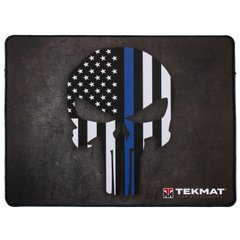 Килимок Tekmat Punisher Blue Line Police Ultra Premium 38 x 50 см для чищення зброї, Чорний, Килимок