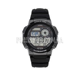 Годинник Casio Digital Sport AE-1000W-1BVEF, Чорний, Будильник, Дата, День тижня, Місяць, Другий часовий пояс, Підсвічування, Секундомір, Таймер, Спортивний годинник