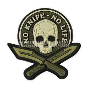M-Tac No Knife - No Life 3D PVC Patch, Olive, PVC, No
