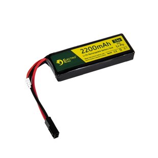 Electro River 7.4V 2200mAh LiPo 50C Battery Mini Tamiya, Black