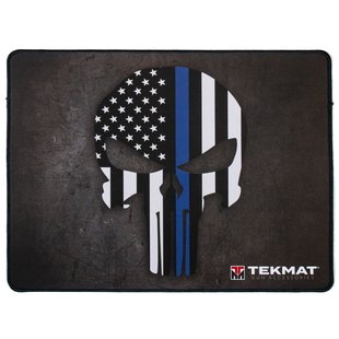 Килимок Tekmat Punisher Blue Line Police Ultra Premium 38 x 50 см для чищення зброї, Чорний