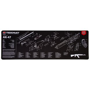 Коврик TekMat Ultra Premium 38 x 112 см с чертежом AK-47 для чистки оружия, Черный