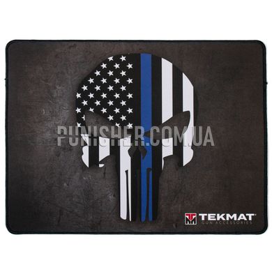 Килимок Tekmat Punisher Blue Line Police Ultra Premium 38 x 50 см для чищення зброї, Чорний, Килимок