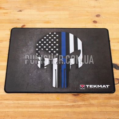 TekMat Punisher Blue Line Police Ultra Premium 38 x 50 cm Gun Cleaning Mat, Black, Mat