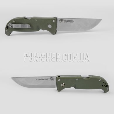 Cold Steel Finn Wolf Folding Knife, Olive Drab, Knife, Folding, Smooth