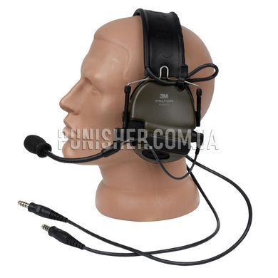 3M Peltor Comtac V Dual Comm Headset, Olive, Headband, 20, Comtac V, 2xAAA, Dual