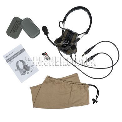 3M Peltor Comtac V Dual Comm Headset, Olive, Headband, 20, Comtac V, 2xAAA, Dual