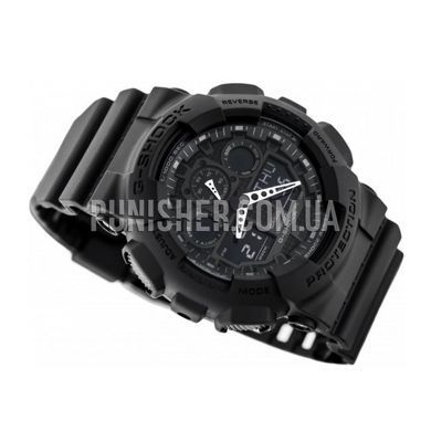 Часы Casio G-Shock GA-100-1A1ER, Черный, Будильник, Дата, День недели, Месяц, Мировое время, Подсветка, Секундомер, Таймер, Тактические часы