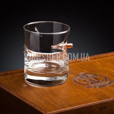 Gun and Fun Whiskey Glass Set with a bullet 7.62mm, Clear, Посуда из стекла