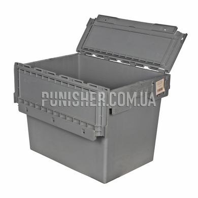 Plastic box with lid N6442 600x400x435 mm for storing equipment, Grey