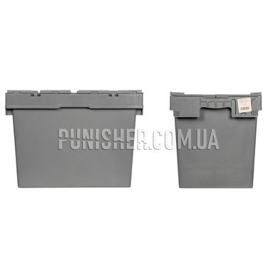 Plastic box with lid N6442 600x400x435 mm for storing equipment, Grey