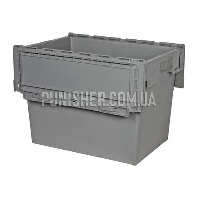 Plastic box with lid N6442 600x400x435 mm for storing equipment, Grey