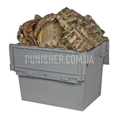 Plastic box with lid N6442 600x400x435 mm for storing equipment, Grey