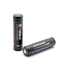 Soshine 18650 1800 mAh LiFePO4 3.2V Battery with protection, Black, 18650