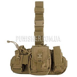 Панель на стегно Rothco Drop Leg Utility Rig з трьома підсумками, Coyote Brown