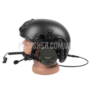 Активная гарнитура TCI Liberator II с креплениями на рельсы шлема (Бывшее в употреблении), Olive, Single