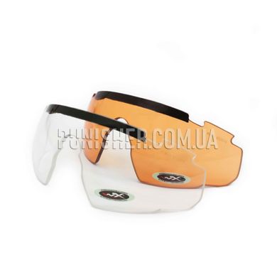 Wiley-X Saber Advanced Ballistic Safety Glasses Kit, Black, Amberж, Transparent, Smoky, Goggles