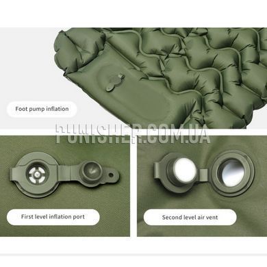 Naturehike CNK2550WS019 Single Travel Mattress 200x60x6.5 cm with Built-in Pump, Olive, Mat