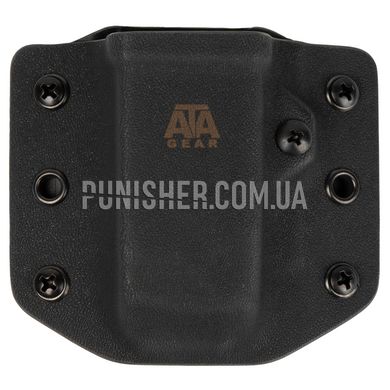 ATA Gear Pouch ver.1 for Glock-17/22/47 Magazine, Black, 1, Belt loop, Glock, For belt, 9mm, .40, Kydex