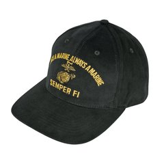 Бейсболка Rothco Marine Semper Fi Low Profile Cap, Чорний, Універсальний