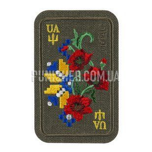 Нашивка M-Tac Орнамент Мак (вишивка), Olive, Cordura 500D, Ні