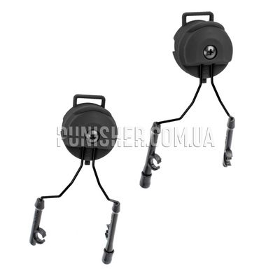 Z-Tac Tactical Helmet Rail Adapter Set for Comtac, Black, Headset, Peltor, Helmet adapters
