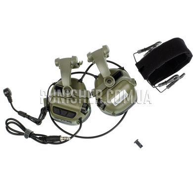 Earmor M32X Mark 3 MilPro Tactical Headsets with ARC rail adapter, Foliage Green, Headband, With adapters, 22, Single