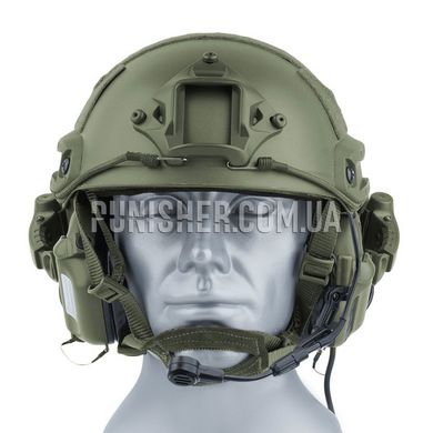 Активна гарнітура Earmor M32X Mark 3 MilPro з кріпленням на рейки шолому, Foliage Green, З наголів'єм, З адаптерами, 22, Single