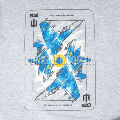 4-5-0 Ukrainian Air Forces T-shirt, Grey, Small